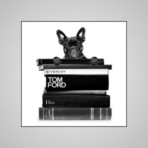 Book Stack French Bulldog